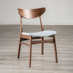 FM3210WN-T-5PC 5 pc Skien walnut finish wood mid-century modern dining table set wood back chairs