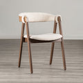 FM3211WN-SC-2PK Set of 2 Ebikon walnut finish wood mid-century modern dining chairs fabric seat