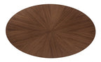 FM3211WN-T-5PC 5 pc Ebikon walnut finish wood oval mid-century modern dining table set