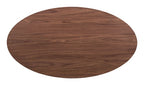 FM3212WN-T-7PC 7 pc Narvik walnut finish wood mid-century modern dining table set wood back chairs
