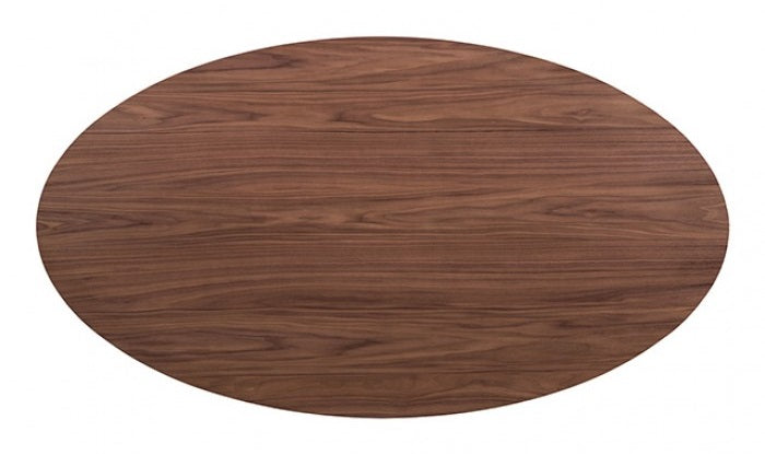 FM3212WN-T-7PC 7 pc Narvik walnut finish wood mid-century modern dining table set wood back chairs