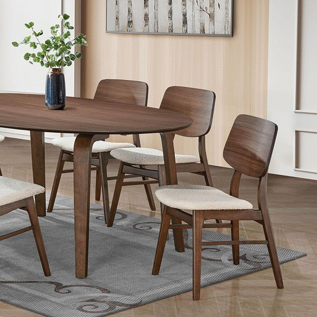 FM3212WN-T-7PC 7 pc Narvik walnut finish wood mid-century modern
