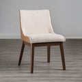 FM3213WN-SC-2PK Set of 2 Viken walnut finish wood mid-century modern dining chairs curved panel backs