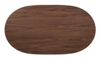 FM3214WN-T-7PC 7 pc Uzwil walnut finish wood mid-century modern dining table set boucle fabric chairs