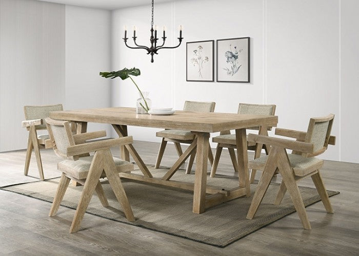 FM3221AK-T-5PC 5 pc Guisborough natural oak finish wood contemporary dining table set
