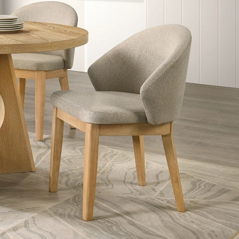 FM3222AK-RT-5PC 5 pc Tottenham light oak finish wood tapered pedestal base contemporary 48" round dining table set