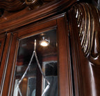 FM3261CH-HB 2 pc Manzaneta dark cherry finish hutch and buffet china curio cabinet with light