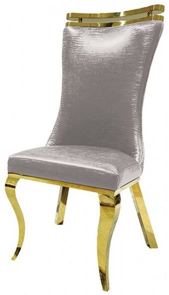 FM33002GD-5PC  5 pc Palazzo gold finish base white ceramic stone top modern dining table set