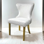 FM33003GD-5PC  5 pc Portanova hammered gold finish "U" base white ceramic stone top modern dining table set