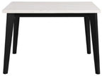 FM3330BK-T-5PC 5 pc Sabro black finish wood white rectangular marble top dining table set