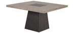 FM3331DB-ST-5PC 5 pc Broager rustic oak dark walnut finish wood 54" square dining table set casters on chairs