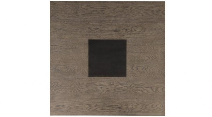 FM3331DB-ST-5PC 5 pc Broager rustic oak dark walnut finish wood 54" square dining table set casters on chairs