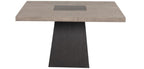 FM3331DB-ST-5PC 5 pc Broager rustic oak dark walnut finish wood 54" square dining table set casters on chairs