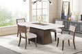 FM3332DB-T-5PC 5 pc Grasten dark walnut finish wood marble top dining table set