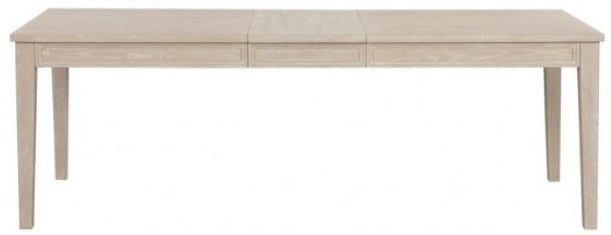 FM3369AK-7PC 7 pc Sandnes light oak finish wood transitional dining table set with leaf and fabric seats