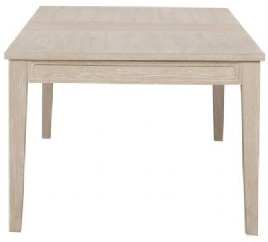 FM3369AK-7PC 7 pc Sandnes light oak finish wood transitional dining table set with leaf and fabric seats