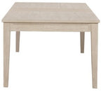 FM3369AK-7PC 7 pc Sandnes light oak finish wood transitional dining table set with leaf and fabric seats