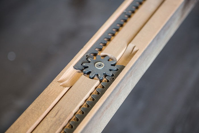 FM3399ES-T-7PC 7 pc Hinwitz espresso finish wood faceted panels dining table set