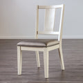 FM3399WH-SC-2PK Set of 2 Hinwitz white oak finish wood fabric padded seat dining chairs