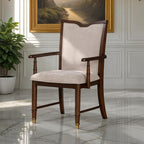 FM34001CH-T-7PC 7 pc Westerham dark cherry finish wood transitional dining table set gold capped legs