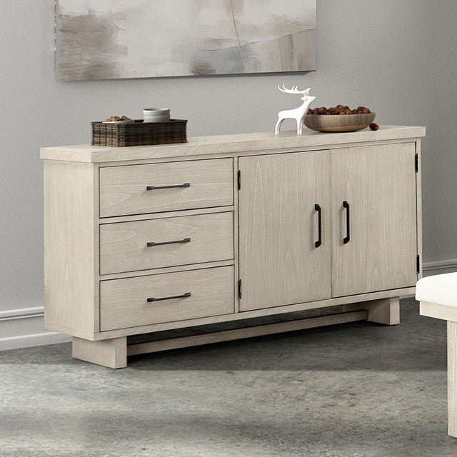 FM3410NT-SV Hagerman natural finish wood modern farmhouse style dining server buffet cabinet