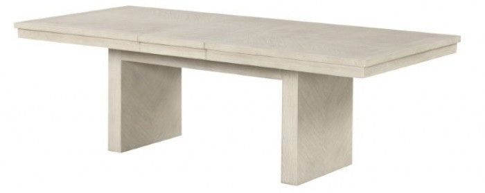 FM3410NT-6PC 6 pc Hagerman natural finish wood modern farmhouse dining table set fabric seats and bench