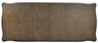 FM3418AK-T-7PC 7 pc Oakham weathered oak finish wood pedestal trestle base dining table set shield back chairs