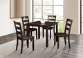 FM3419EX-5PK 5 pc Lubbock espresso finish wood dining table set ladder back chairs
