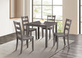 FM3419GY-5PK 5 pc Lubbock grey finish wood dining table set ladder back chairs