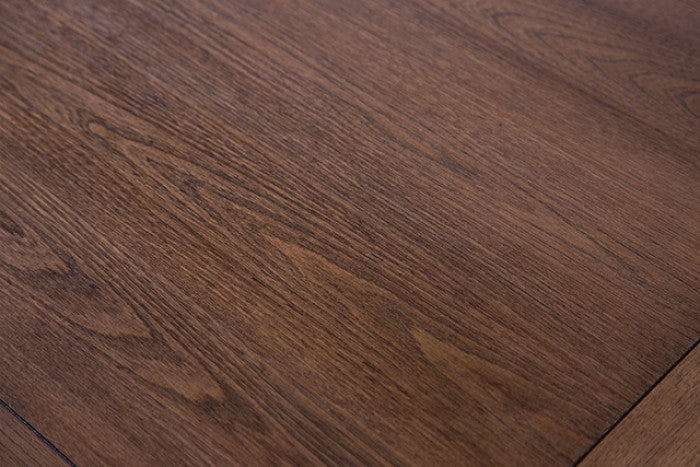 FM3421BR-T-7PC 7 pc Mandal chestnut finish wood mid-century modern dining table set