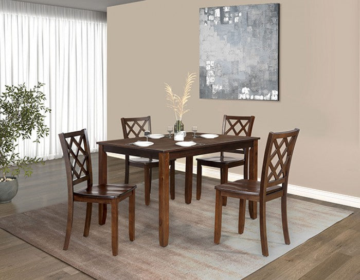 FM3424CH-T-5PK 5 pc Yamhill dark cherry finish wood dining table set wood top seats