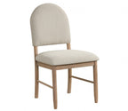 FM3426NT-7PC 7 pc Rheinfall natural finish wood dining table set beige upholstered chairs