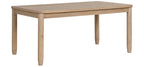 FM3426NT-7PC 7 pc Rheinfall natural finish wood dining table set beige upholstered chairs