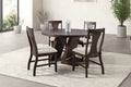 FM3600ES-RT-5PC 5 pc Holsworthy espresso finish wood angled pedestal 54" round dining table set