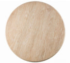 FM3601NT-RT-5PC 5 pc Orbetello distressed natural finish wood transitional 54" round dining table set with fabric seats