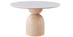FM37003NT-5PC 5 pc Neasden natural finish wood pedestal 47" round engineered stone top dining table set