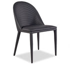 FM3700BK-7PC 7 pc Lenvik black powder coated base and white ceramic top modern dining table set