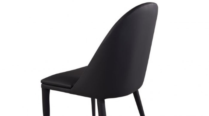 FM3700BK-7PC 7 pc Lenvik black powder coated base and white ceramic top modern dining table set