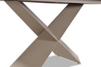 FM3700BR-7PC 7 pc Lenvik brown powder coated base and white ceramic top modern dining table set