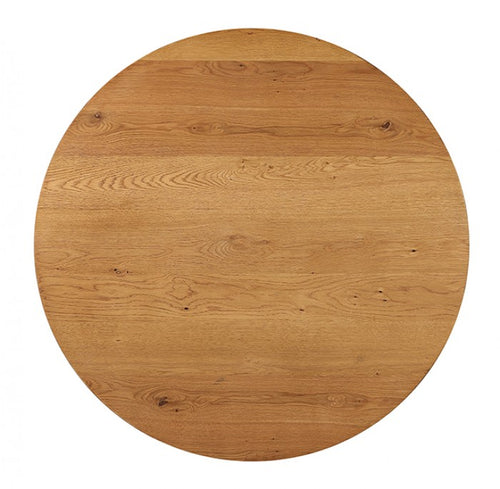 5 pc Athan 48" Round Oak Finish Top and Black Base Dining Table Set – FM37018BK-RT-5PC19BK