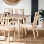 FM39002NT-7PC 7 pc Lakeside natural finish wood modern farmhouse style dining table set
