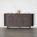 FM39004ES-SV Sterling west ash gray finish wood contemporary server sideboard buffet cabinet embossed wood panels