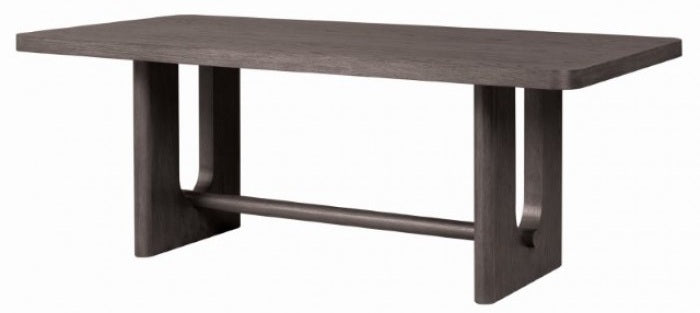 FM39004ES-7PC 7 pc Sterling west ash gray finish wood contemporary dining table with rounded back chairs