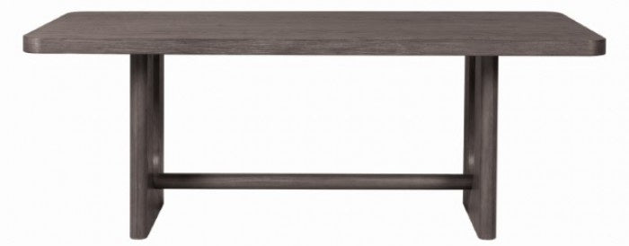 FM39004ES-7PC 7 pc Sterling west ash gray finish wood contemporary dining table with rounded back chairs