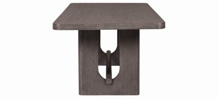 FM39004ES-7PC 7 pc Sterling west ash gray finish wood contemporary dining table with rounded back chairs