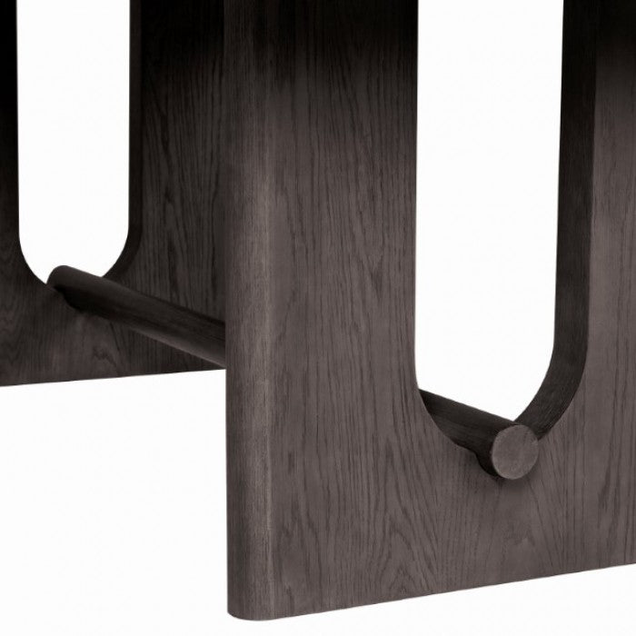 FM39004ES-7PC 7 pc Sterling west ash gray finish wood contemporary dining table with rounded back chairs
