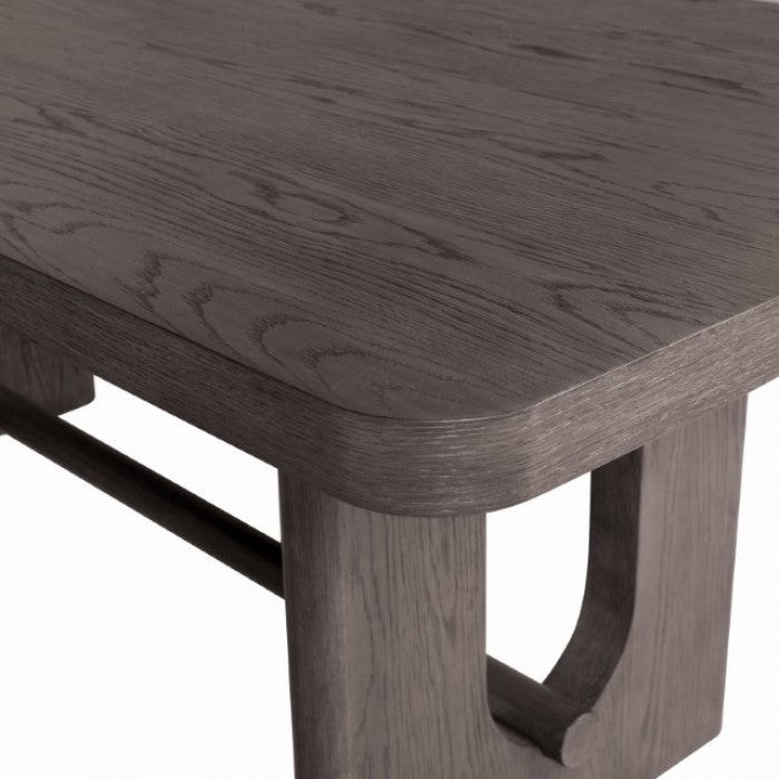 FM39004ES-7PC 7 pc Sterling west ash gray finish wood contemporary dining table with rounded back chairs