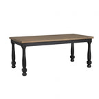FM39009BK-7PC 7 pc Neue mills black and rustic oak finish wood farmhouse style dining table set