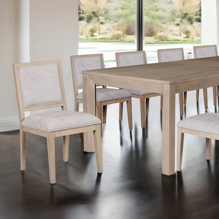 FM39011NT-11PC 11 pc Hatton cross tawny natural finish wood modern contemporary 118" dining table set
