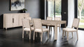 FM39016AK-7PC 7 pc Belize natural oak finish wood modern soft rounded edges dining table set